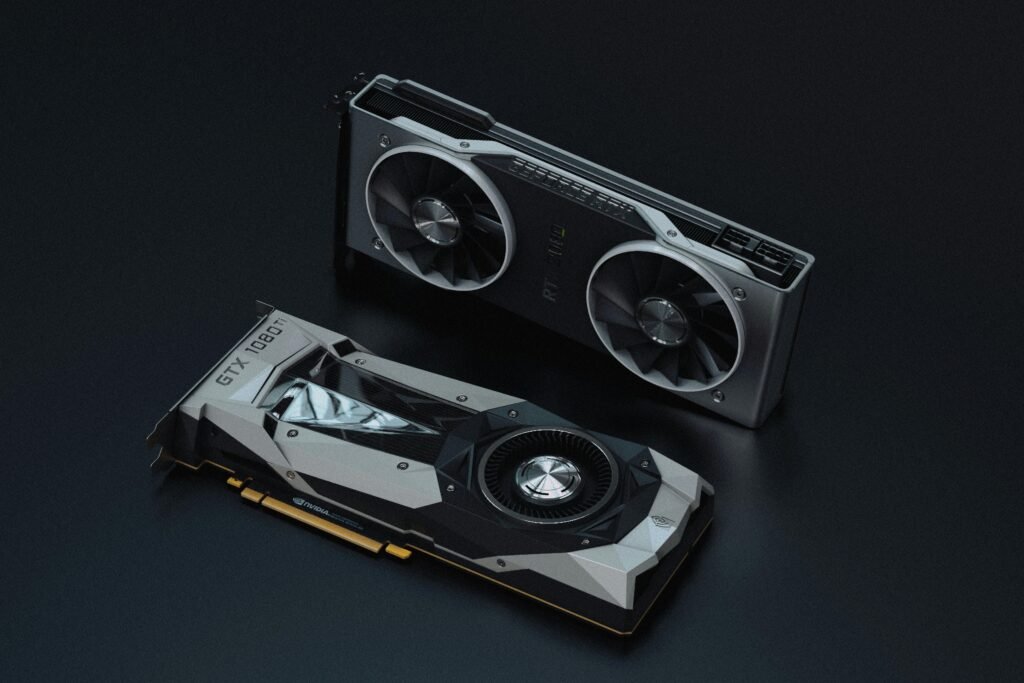 A close-up view of modern GPU units, ideal for gaming and tech visuals.